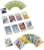 Jeu de cartes avec animaux et créatures colorées