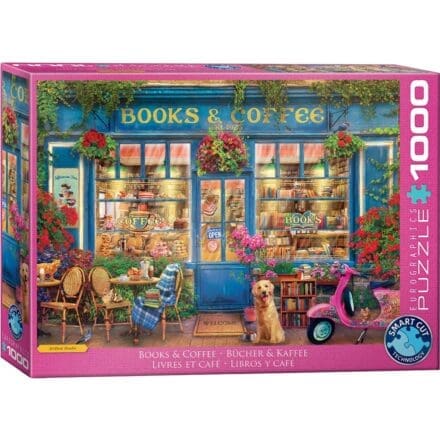 Puzzle 1000 pièces Books & Coffee boutique fleurie