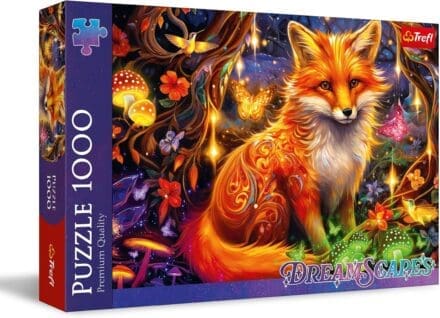 Puzzle 1000 pièces Trefl renard magique luminescent fleurs