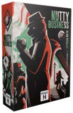 Boîte de jeu Nutty Business avec illustration rétro stylisée