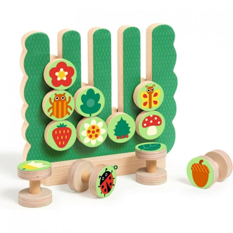 Jouet éducatif en bois cactus avec pièces colorées