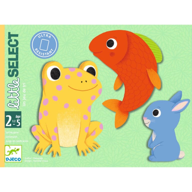 Jeu enfant Djeco Babouche avec grenouille, poisson, lapin