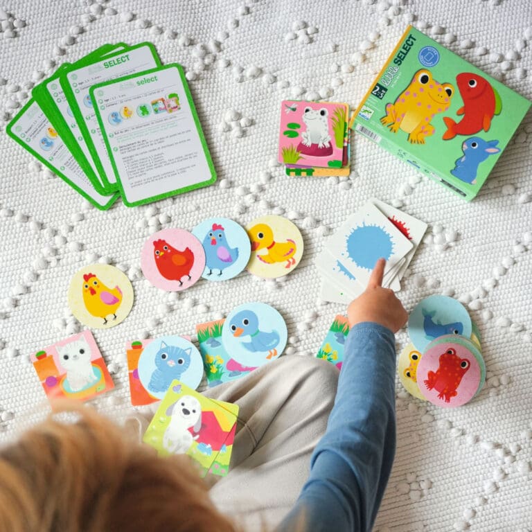Jeu éducatif enfant avec cartes animaux et instructions Select
