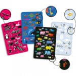 Collection de quatre tapis enfants colorés avec animaux