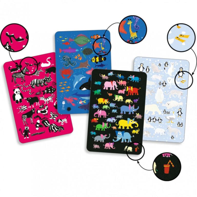 Collection de quatre tapis enfants colorés avec animaux