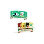 Jouet éducatif Djeco avec livres colorés et rangement