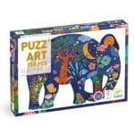 Puzzle Art 150 pièces forme d'éléphant coloré Djeco