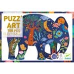 Puzzle art éléphant 150 pièces coloré Djeco