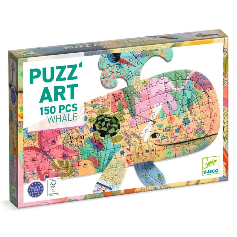 Puzzle Art Djeco 150 pièces baleine colorée