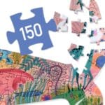Puzzle 150 pièces avec illustration colorée et pièces détachées