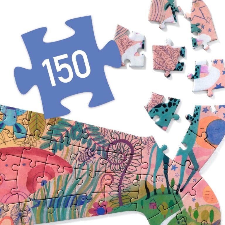 Puzzle 150 pièces avec illustration colorée et pièces détachées
