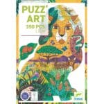 Puzzle art 350 pièces lion avec animaux et végétation