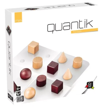 Boîte du jeu de stratégie Quantic avec pièces géométriques colorées
