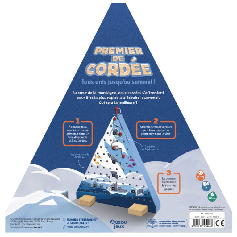 Boîte de jeu Premier de Cordée, jeu de société montagne