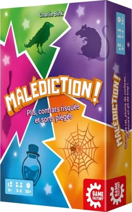 Boîte jeu Malédiction par Charlie Bink colorée
