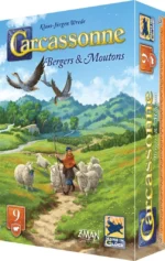Boîte du jeu Carcassonne Bergers & Moutons avec paysage montagneux