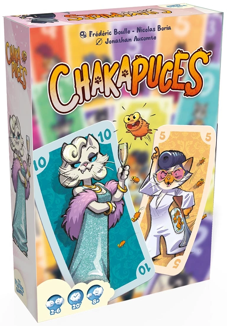 ffnfc0aw1952.webp Boîte du jeu de société Chak Puces avec personnages chats