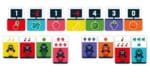 Jeu éducatif coloré avec chiffres et fruits pour enfants