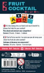 Boîte de jeu Fruit Cocktail avec cartes colorées et personnages