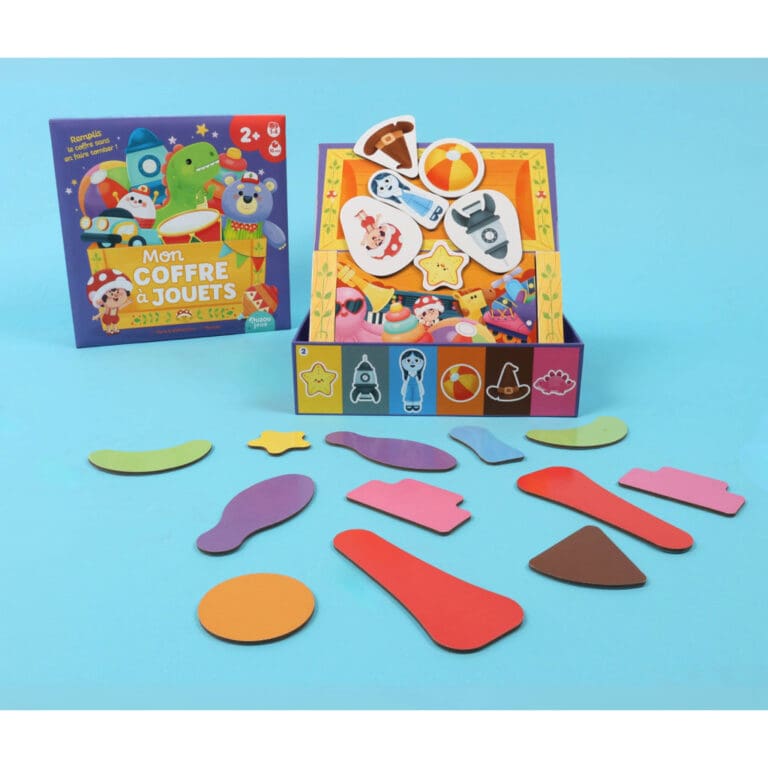 Coffre jouets pour enfants avec pièces colorées détachables