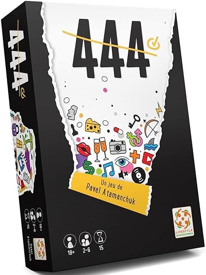 Boîte de jeu 4 4 4 avec illustrations colorées ludiques