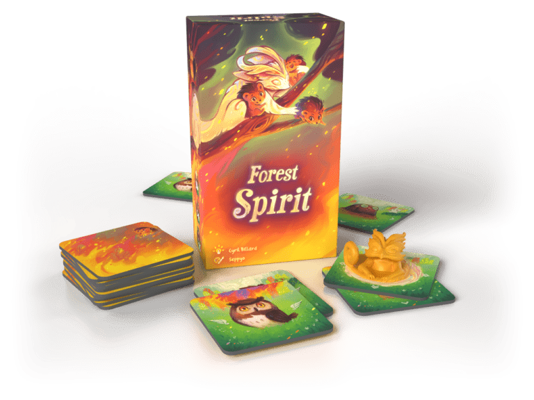 Jeu de société Forest Spirit avec boîte et tuiles de jeu