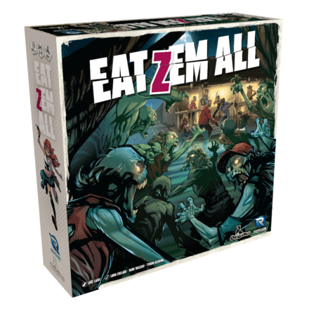 Boîte de jeu de société Eat Zem All avec zombies