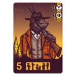 Ours cowboy en costume western sur carte de jeu