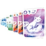 Cartes de jeu colorées avec animaux et symboles numérotés