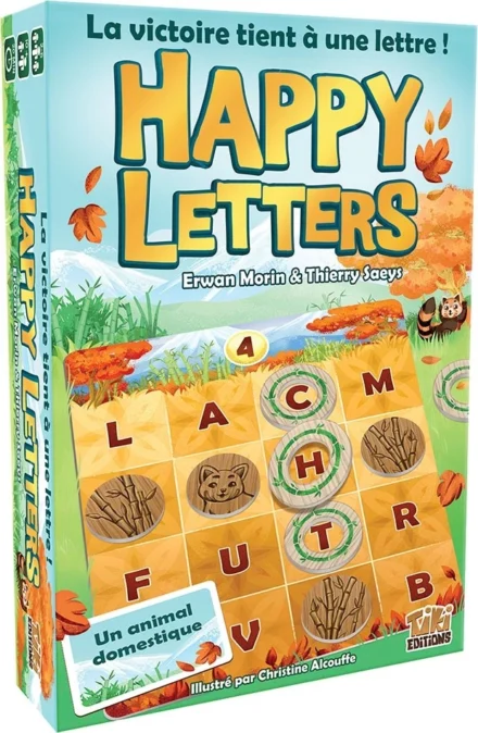Jeu Happy Letters avec grille de lettres et animaux domestiques