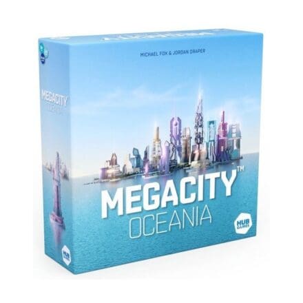 Boîte de jeu de société Megacity Oceania avec skyline urbain