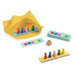 Jeu éducatif coloré avec tente jaune et pions