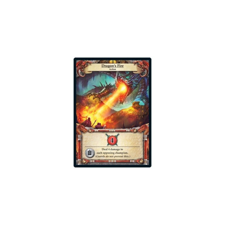 Carte de jeu Dragon's Fire action souffle feu