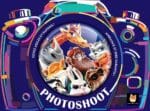 Affiche colorée jeu Photoshoot avec animaux cartoon