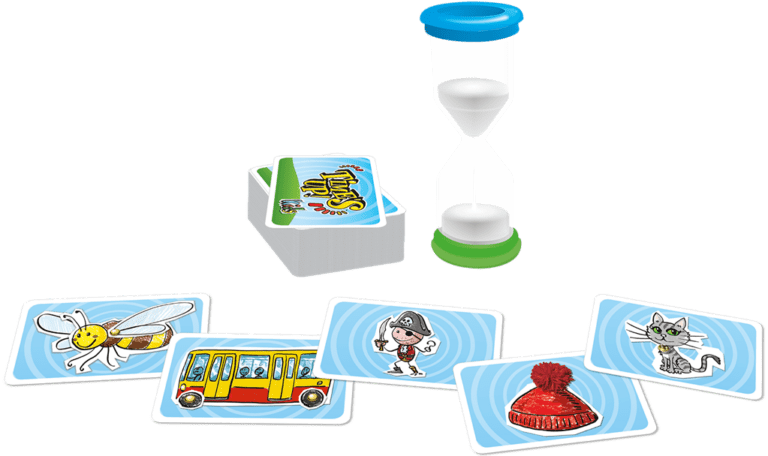 Jeu de société enfant avec cartes illustrées et accessoires