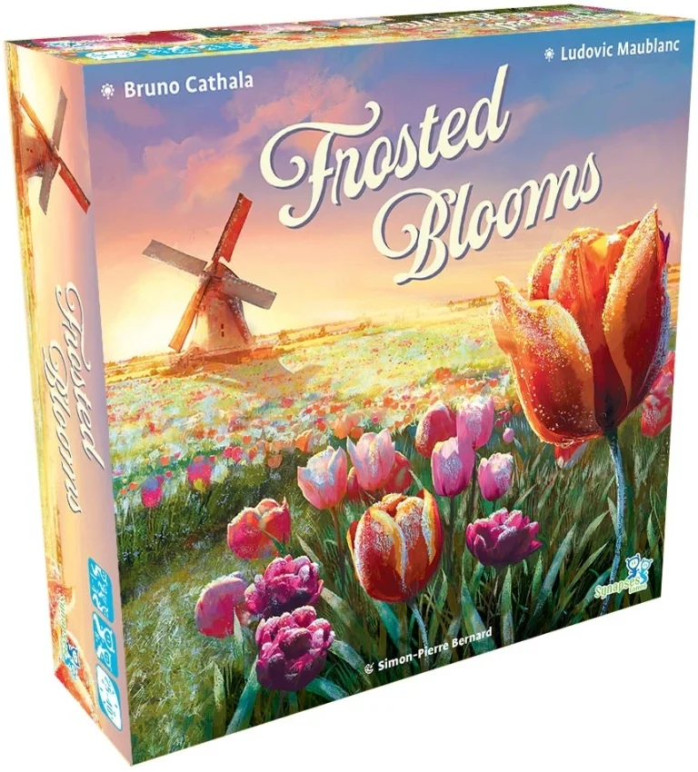 Boîte jeu de société Frosted Blooms avec tulipes givrées